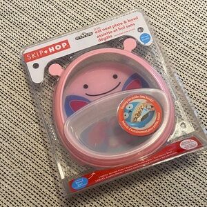 Skip Hop Pink and Blue Butterfly Dinnerware Set